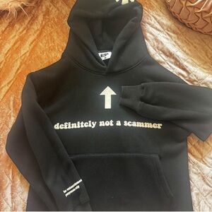 Black Hoodie with White Text Design